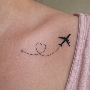 Airplane Heart Trail Tattoo - 1 | Temporalis