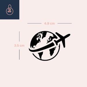 Airplane Over Globe Temporary Tattoo - 4 | Temporalis