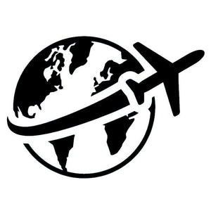 Airplane Over Globe Temporary Tattoo - 2 | Temporalis