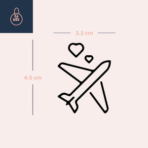 Airplane with hearts temporary tattoo - 4 | Temporalis