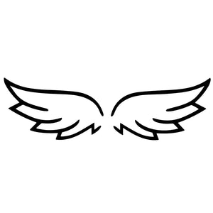 Angel wings temporary tattoo, thick line - 2 | Temporalis