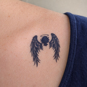 Angel Wings with Halo Tattoo - 1 | Temporalis