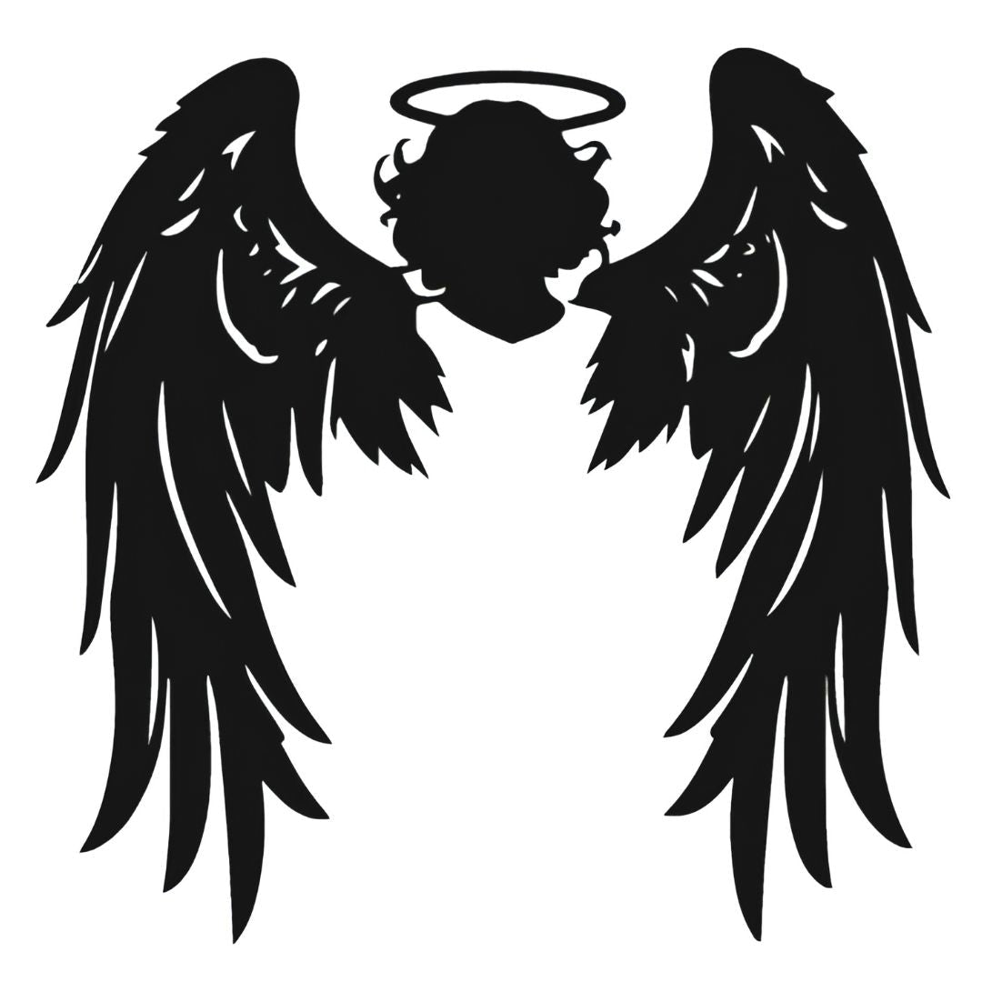 Angel Wings with Halo Tattoo - 2 | Temporalis