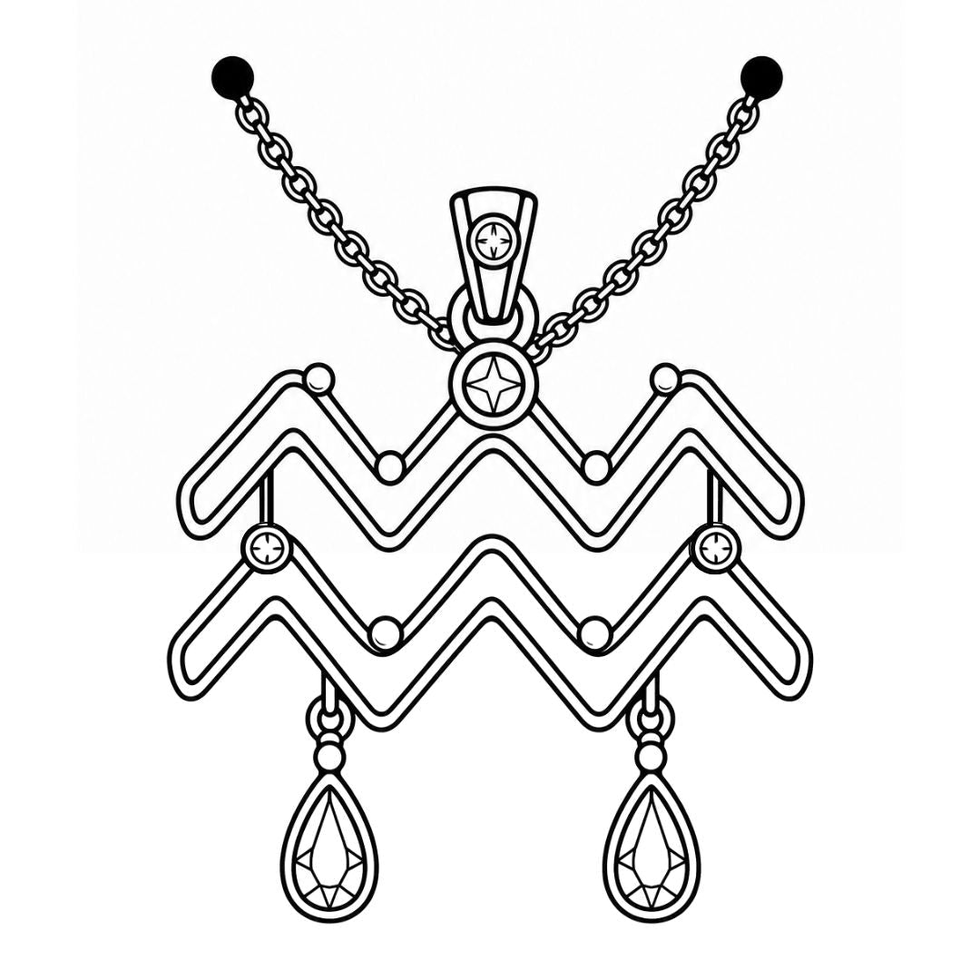 Aquarius Jewel Zodiac Tattoo - 1 | Temporalis