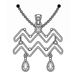 Aquarius Jewel Zodiac Tattoo - 1 | Temporalis