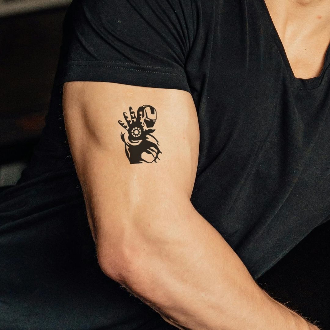 Armored superhero silhouette temporary tattoo - 1 | Temporalis