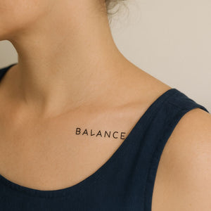 BALANCE temporary tattoo in modern typography - 1 | Temporalis