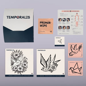 Vogel – Tattoo-Set (5 Tattoos) 2 – Temporalis® – Temporäres Tattoo