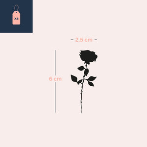 Silhouette de rose noire 3 - Temporalis® - Tatouage temporaire