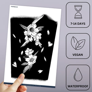 Blackwork Sunflower Bouquet Tattoo - 3 | Temporalis