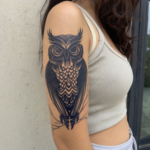 Bold Owl Tattoo - 1 | Temporalis
