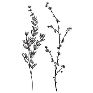 Botanical Wildflower Stems Tattoo - 2 | Temporalis