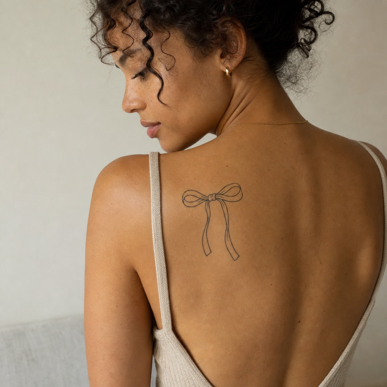 Bow temporary tattoo with long tails - 1 | Temporalis