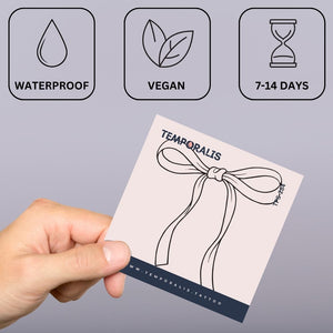 Bow temporary tattoo with long tails - 3 | Temporalis