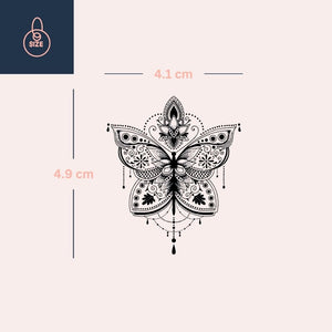 Butterfly Mandala & Lotus Temporary Tattoo - 4 | Temporalis
