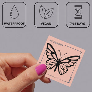 Butterfly Silhouette Temporary Tattoo - 3 | Temporalis