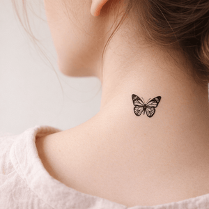 Butterfly Silhouette Temporary Tattoo - 1 | Temporalis