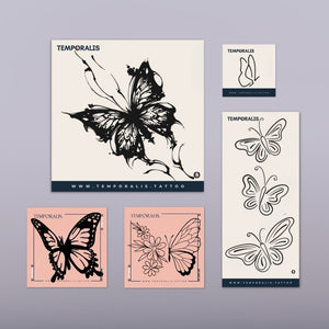 Kit de tatouage papillon (5 tatouages) 1 - Temporalis® - Tatouage temporaire