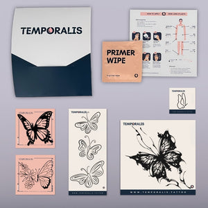 Kit de tatouage papillon (5 tatouages) 2 - Temporalis® - Tatouage temporaire