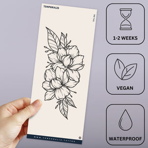 Camellia flowers temporary tattoo - 3 | Temporalis