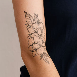 Camellia flowers temporary tattoo - 1 | Temporalis