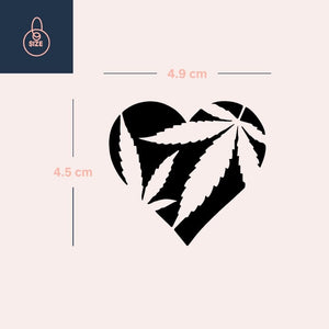 Cannabis Leaf Heart Temporary Tattoo - 4 | Temporalis