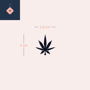 Cannabis leaf temporary tattoo (silhouette) - 4 | Temporalis
