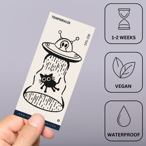 Cat Abducted by UFO Temporary Tattoo - 3 | Temporalis