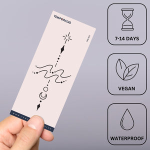Celestial Aquarius zodiac temporary tattoo - 3 | Temporalis