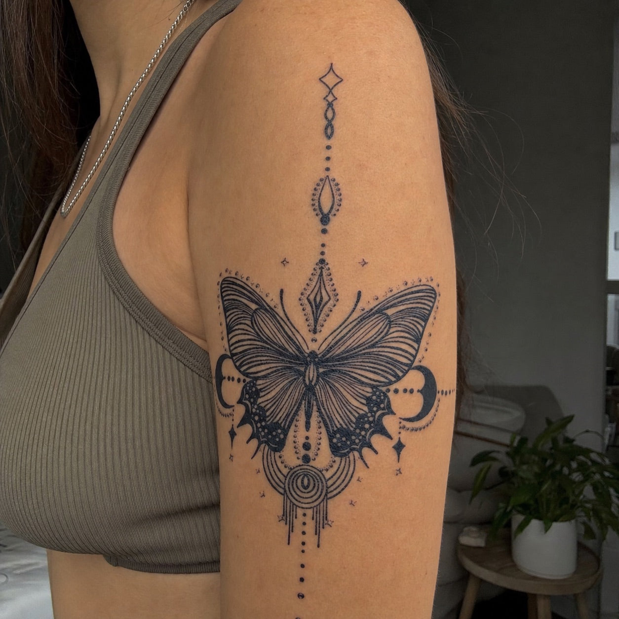 Celestial Butterfly Moon Tattoo - 1 | Temporalis