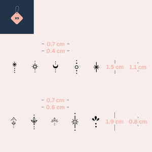 Ensemble de tatouages temporaires Celestial Finger Tattoo Set 3 - Temporalis® - Tatouage temporaire