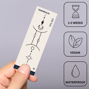 Celestial Gemini zodiac temporary tattoo - 3 | Temporalis