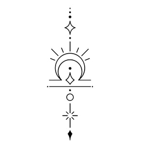 Celestial Libra zodiac temporary tattoo - 2 | Temporalis