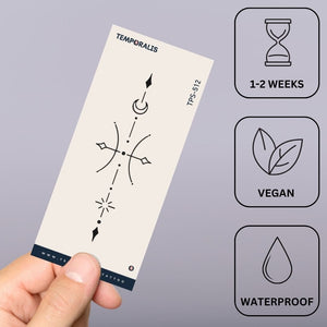 Celestial Pisces zodiac temporary tattoo - 3 | Temporalis