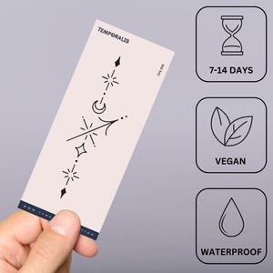 Celestial Sagittarius zodiac temporary tattoo - 3 | Temporalis