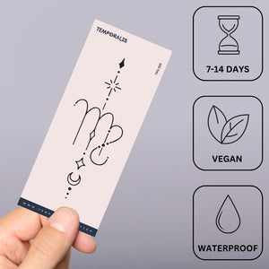 Celestial Virgo zodiac temporary tattoo - 3 | Temporalis