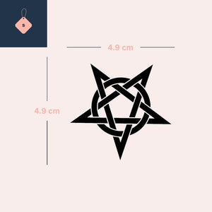 Celtic Pentacle Knotwork Temporary Tattoo - 4 | Temporalis