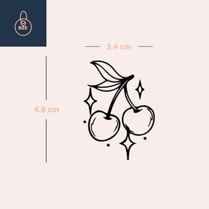 Cherry temporary tattoo with sparkles 3 - Temporalis