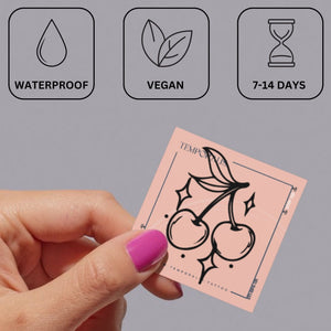 Cherry temporary tattoo with sparkles - 3 | Temporalis