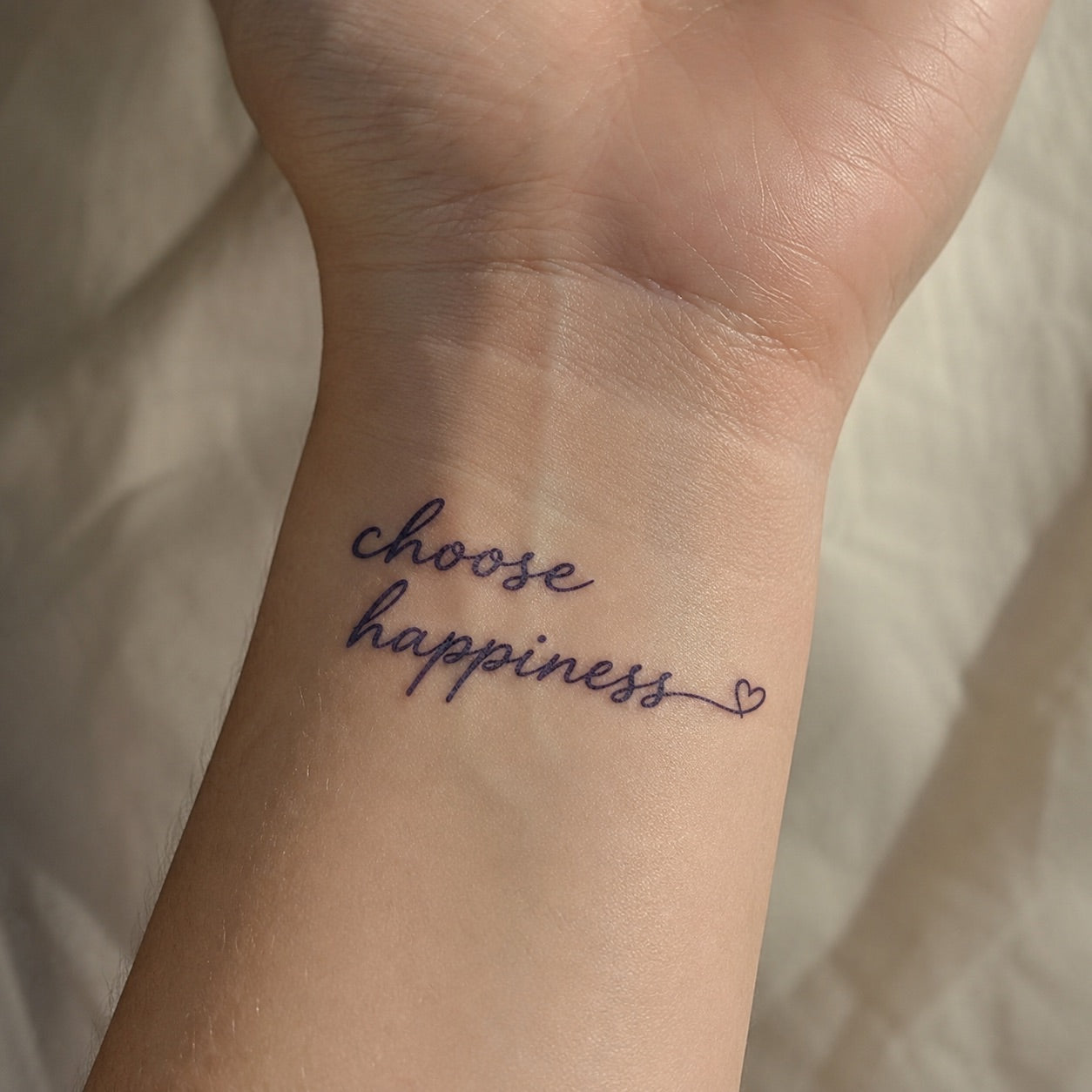 “Choose Happiness” Temporary Tattoo in Script - 1 | Temporalis