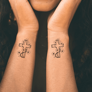 Christian Floral Cross 1 - Temporalis