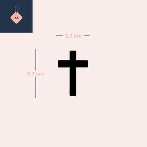 Klassiskt svart kors 4 - Temporalis® - Tillfällig tatuering