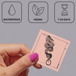 Coiled snake with roses temporary tattoo - 3 | Temporalis