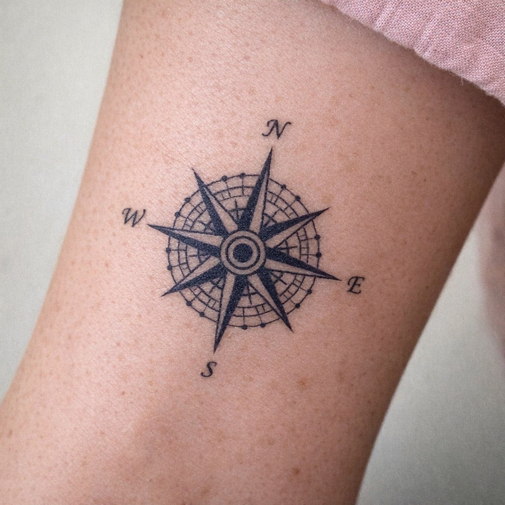 Compass Rose Tattoo - 1 | Temporalis