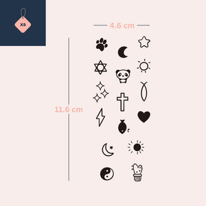 Cute Finger Tattoo Set 3 - Temporalis