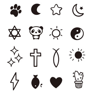 Cute Finger Tattoo Set 2 - Temporalis