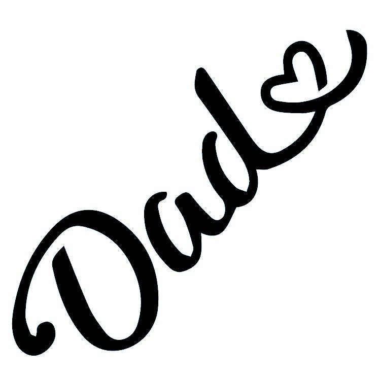 Dad' Script Temporary Tattoo with Heart - 2 | Temporalis