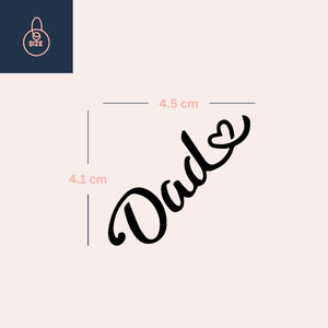 Dad' Script Temporary Tattoo with Heart - 4 | Temporalis