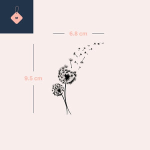 Maskros Drömflyg 3 - Temporalis® - Tillfällig tatuering