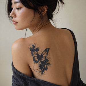 Dark Butterfly Splash Tattoo - 1 | Temporalis